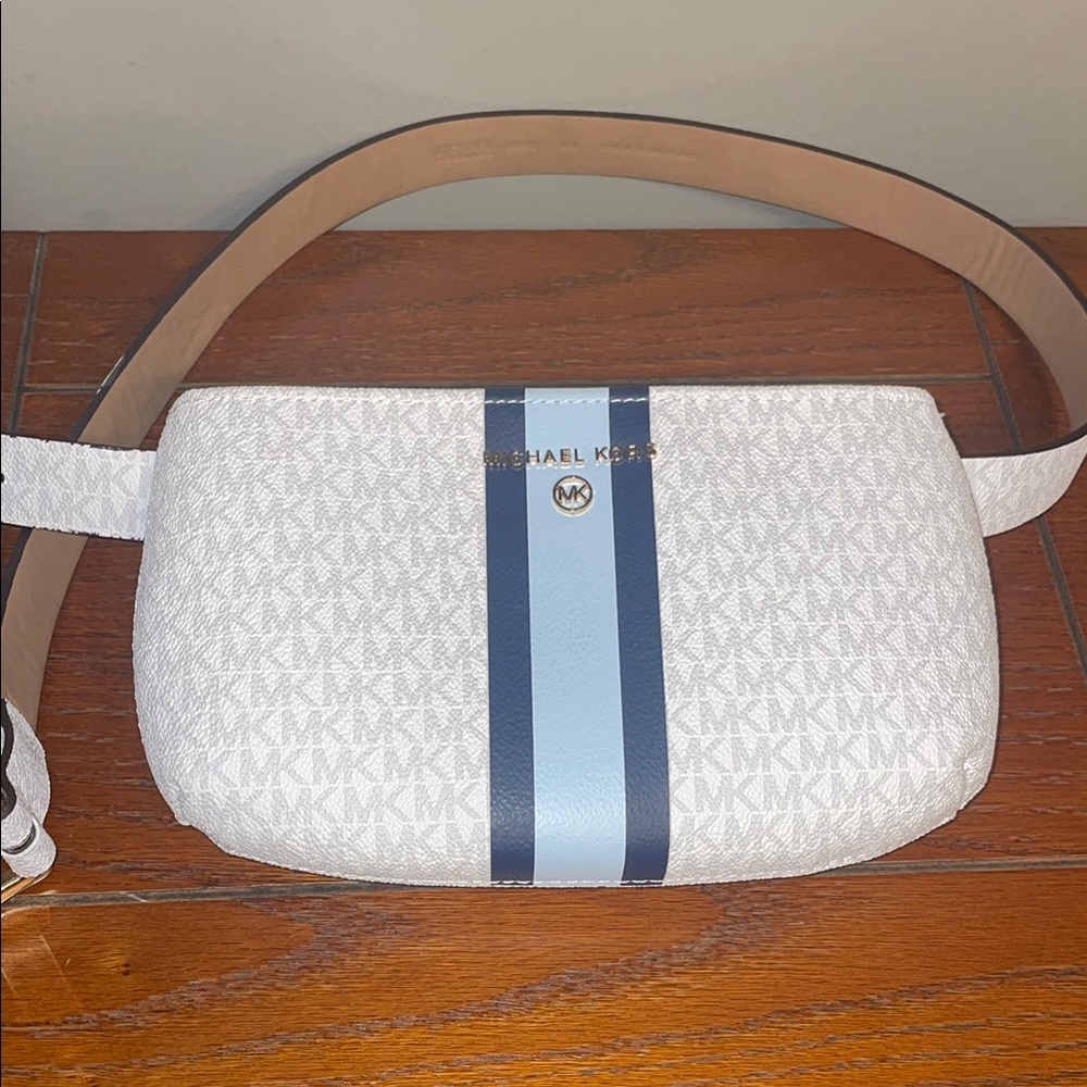 Michael Kors White and Blue belt bag fanny pack